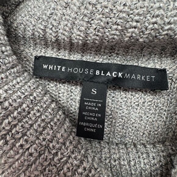 White House Black Market Ombre Cowl Neck Sweater- Metallic Lurex Thread Sz Small - Picture 3 of 5